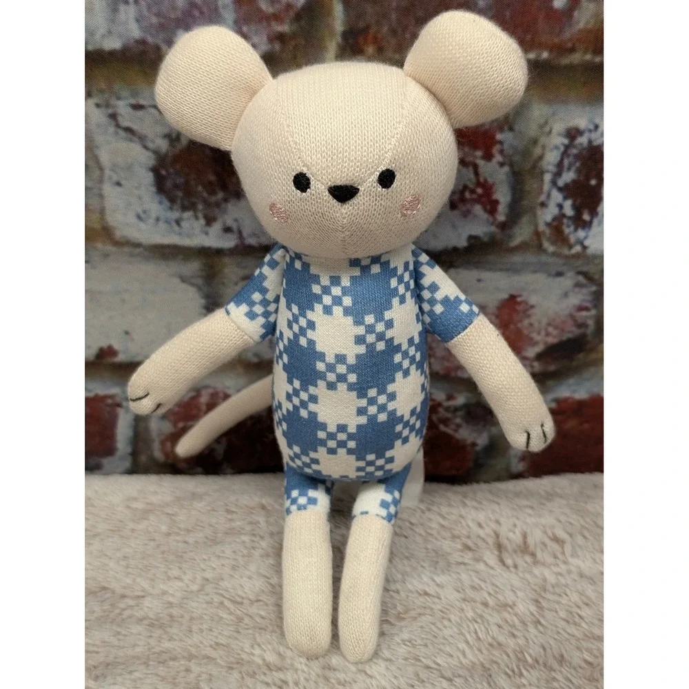 Pillowfort Small Mouse Plush Blue Argyle Sweater Target House Play Set 8